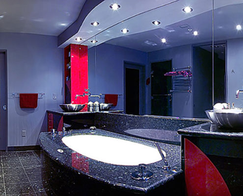 Custom Bathroom Black Marble Bath