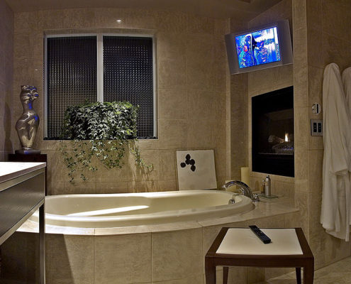 Custom Bathroom Swivel Mount LCD TV