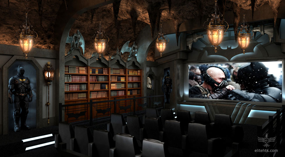 home theatre projection technology with a batman theme, in Calgary, Alberta.