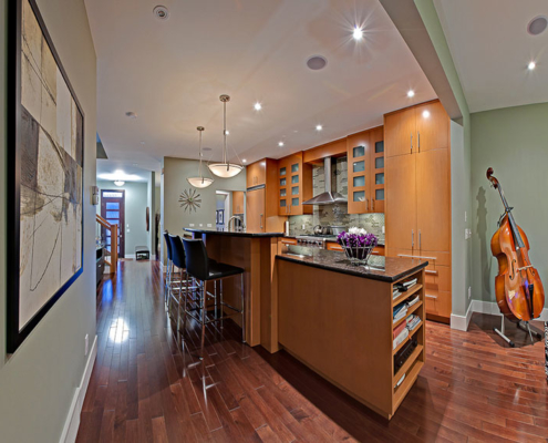 Custom smart home kitchen by K&W Audio in Calgary, Alberta.