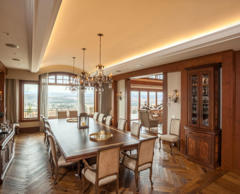 custom home dining room smart audio video in calgary at k&w audio