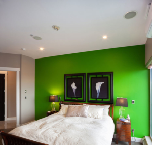 smart home bedroom with custom design and audio video features in calgary at k&w audio