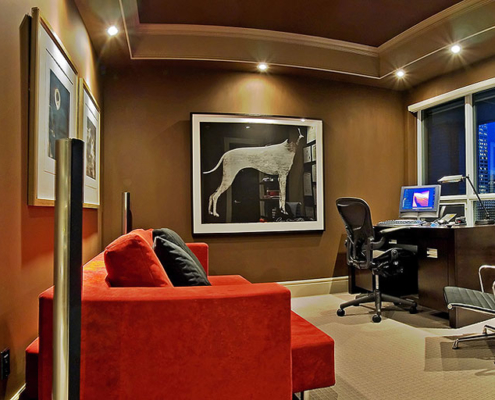 home office custom design and electronics by K&W Audio.