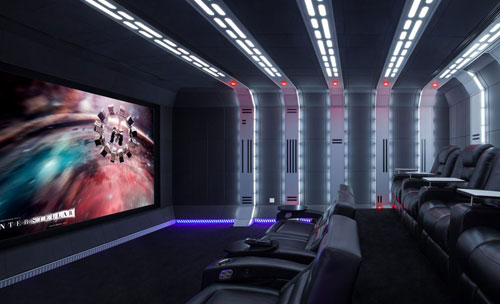 custom home theatre in Calgary, including home theatre systems, best home theatre projectors, wireless home theatre and installation design service.