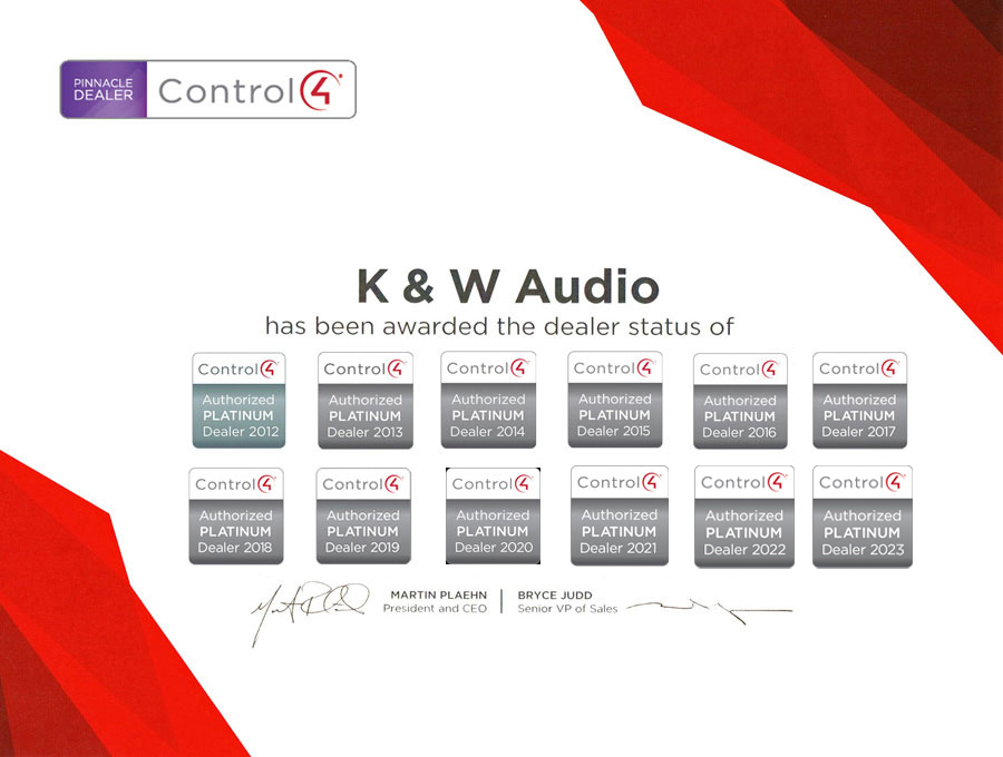 Top award-winning Control4 dealer in Calgary, K&W Audio - for Control4 systems and smart home automation.