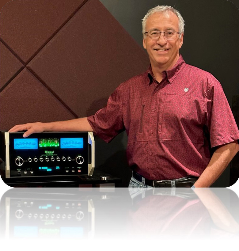 Darren, owner of K&W Audio, with McIntosh stereo.
